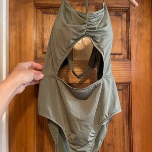 Abercrombie light olive green one piece bathing suit